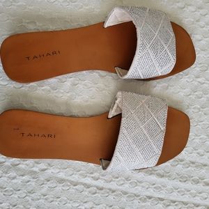 Cute slip on sandals.  Small mark on inside, can't be seen when wearing.